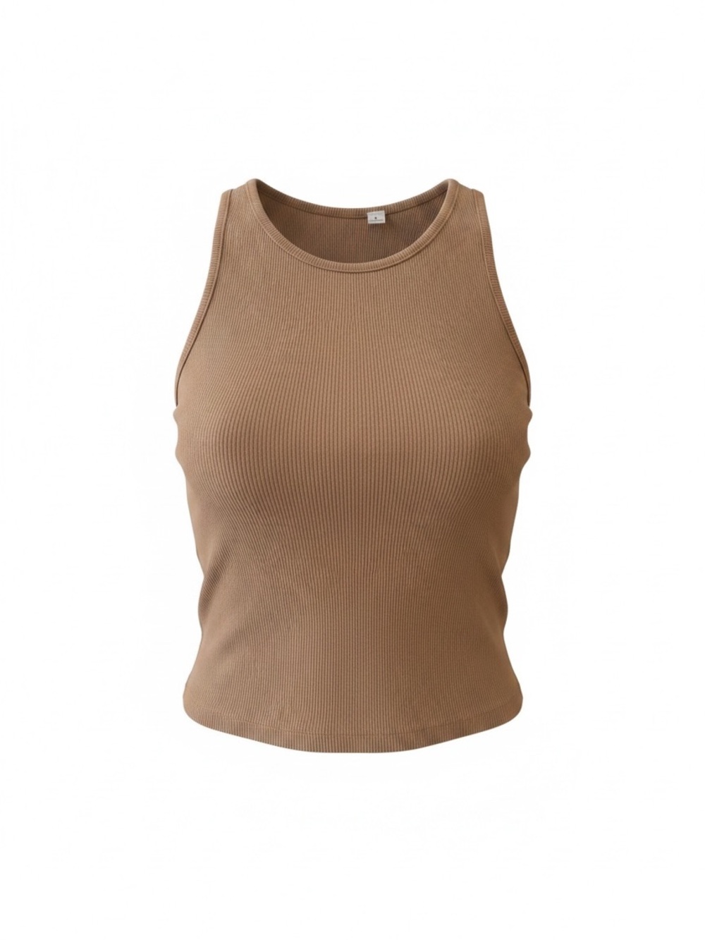 Sleek Ribbed Tank Top in Taupe